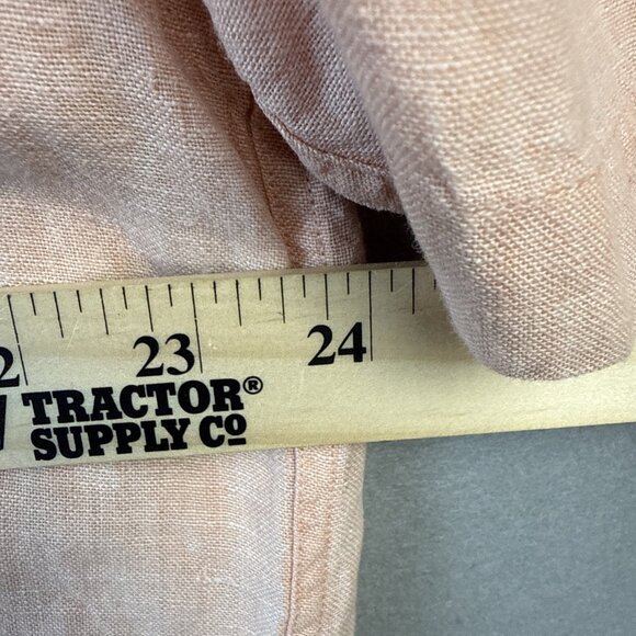 LL Bean 100% Linen Shirt Men L Casual Button Up Short Sleeve Preppy Outdoor Pink - Picture 3 of 6